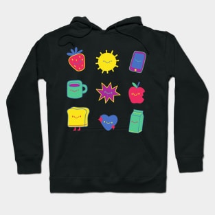 Cute Funky Pack Smiling Faces Hoodie